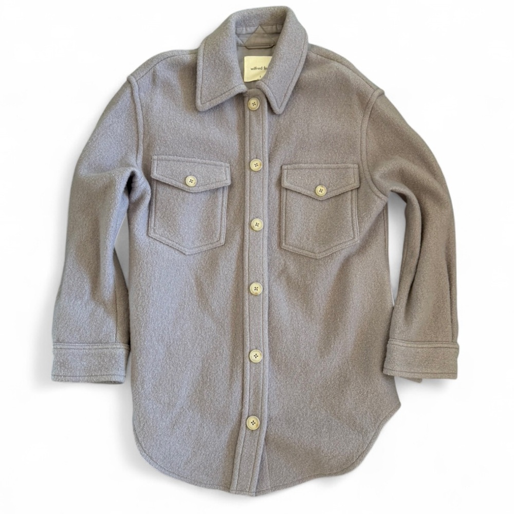 Wilfred Gray Button-Front Shirt Jacket